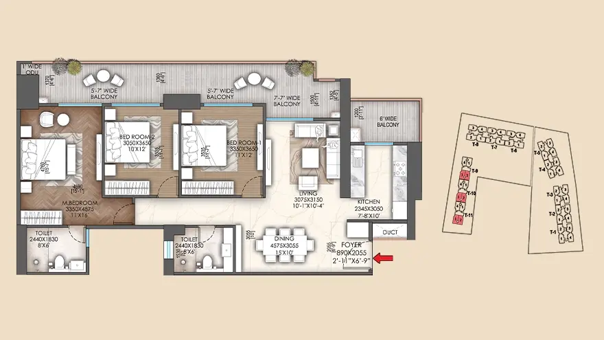 3BHK+S servam
